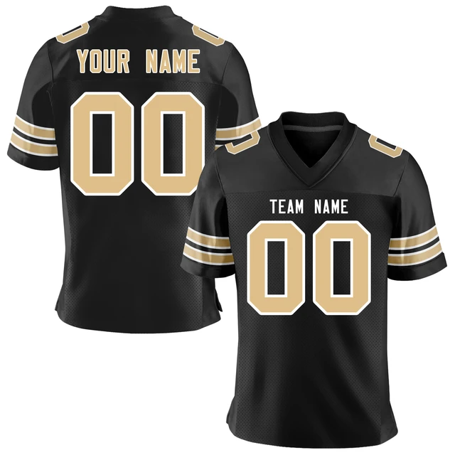 "Blackout Brigade: Custom Sublimation Printed Football Jersey - A sleek black football shirt featuring high-quality sublimation printing, personalized designs, and moisture-wicking fabric for superior comfort and performance on the field."